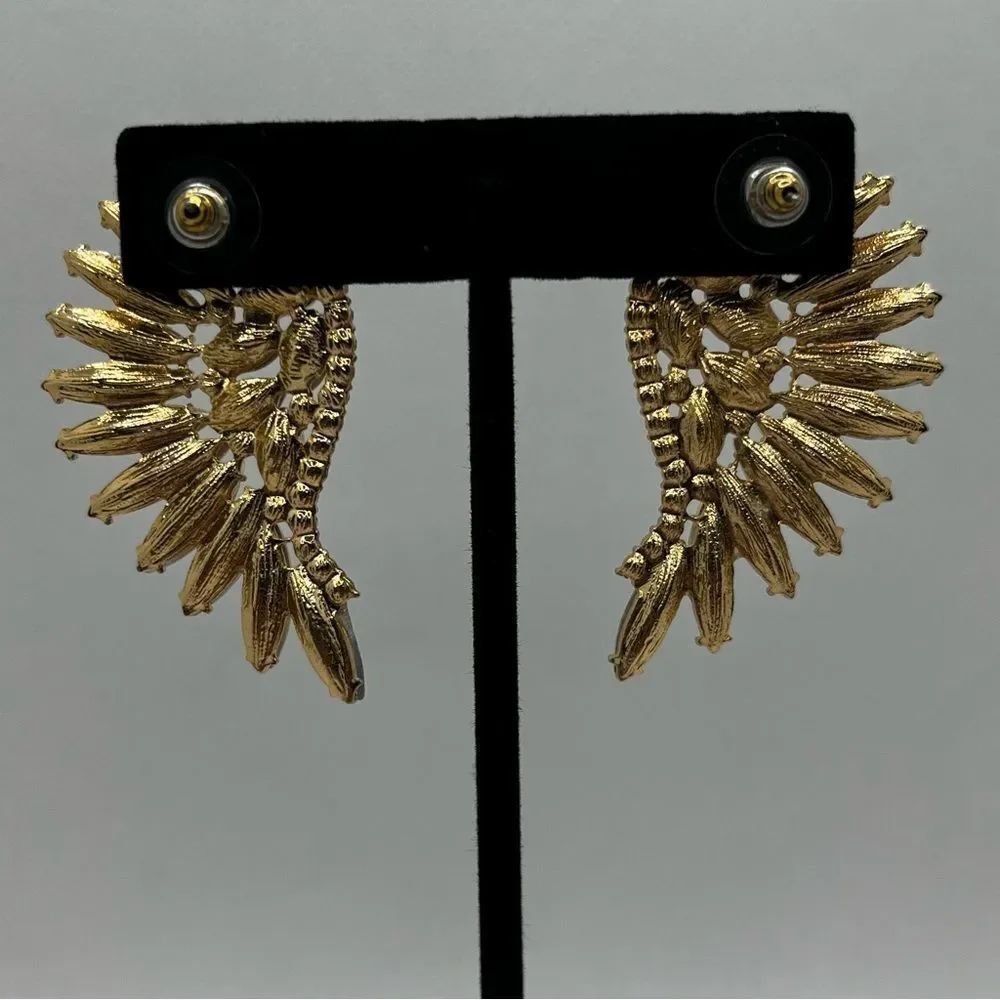 EARRINGS! Betsey Johnson Angel Wing AB Crystal Earrings BNWT